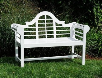 The Well Appointed House Lacquer Lutyen Outdoor Wooden Bench in White