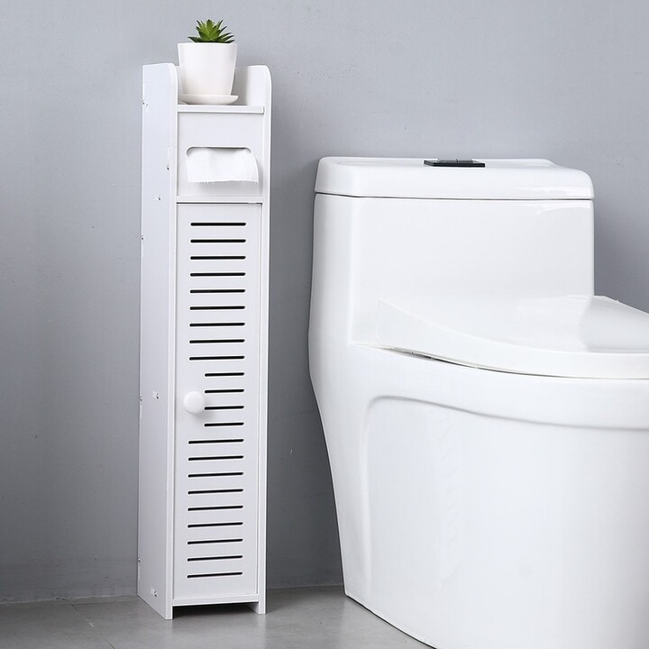 karlinc Small Bathroom Storage Toilet Paper Storage Corner Floor