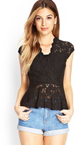 Thumbnail for your product : Forever 21 floral lace peplum top