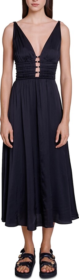 Maje Ryalana Plunge Neck Dress