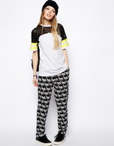 Thumbnail for your product : ASOS Baseball Top with Mesh Inserts