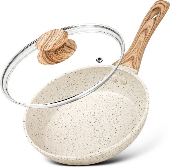 Michelangelo FryingPanwithLidWhite8inch