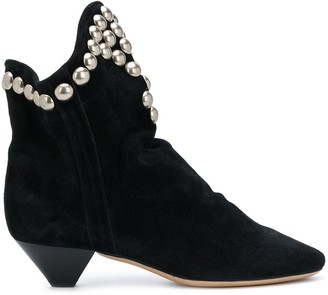 black booties with pearls