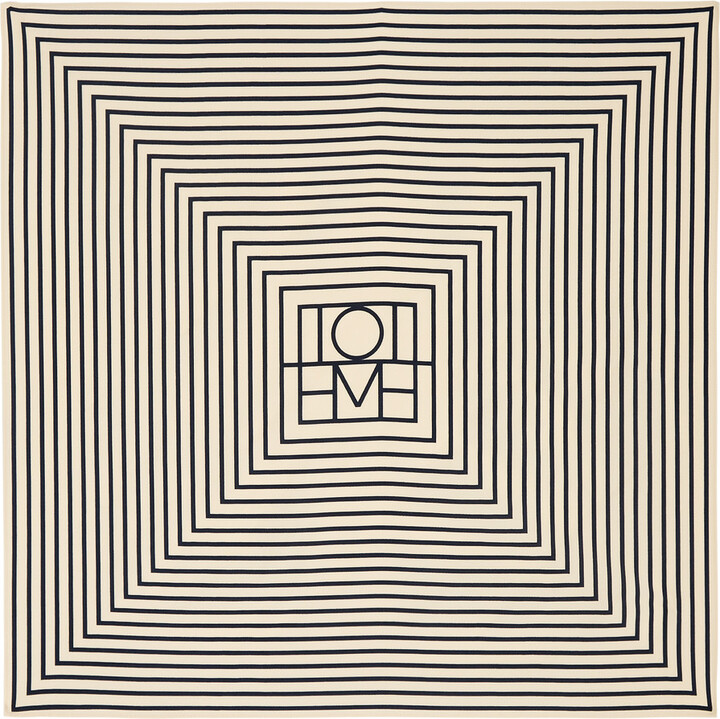 Totême Striped Logo-print Silk Scarf