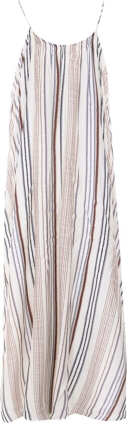 ELEH Striped Spaghetti-Strap Maxi Dress