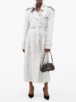 Thumbnail for your product : Norma Kamali Sequinned Double-breasted Trench Coat - Silver