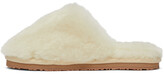 Thumbnail for your product : Mou White Closed Toe Sheepskin Slippers