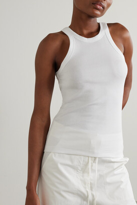 Totême + Net Sustain Curved Ribbed Stretch Organic Cotton-jersey Tank - White