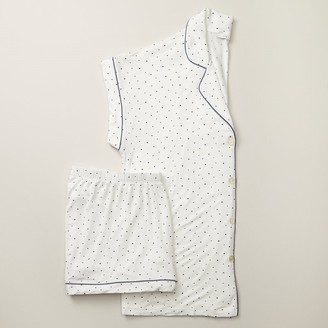 Love & Lore Love And Lore Pj Short Set Whisper White And Dusk Dots Large