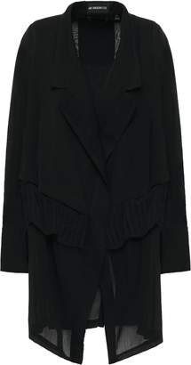 Ann Demeulemeester Layered Pleated Wool-blend Crepe And Gauze Jacket