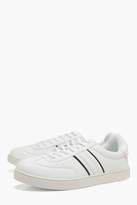 Thumbnail for your product : boohoo Faux Leather Retro Cupsole Trainer