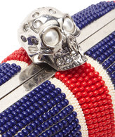 Thumbnail for your product : Alexander McQueen Britannia Beaded Skull-Clasp Clutch Bag