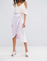 Thumbnail for your product : Miss Selfridge Wrap Midi Skirt
