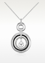 Thumbnail for your product : Emporio Armani Sterling Silver and Crystals Logo Pendant Necklace