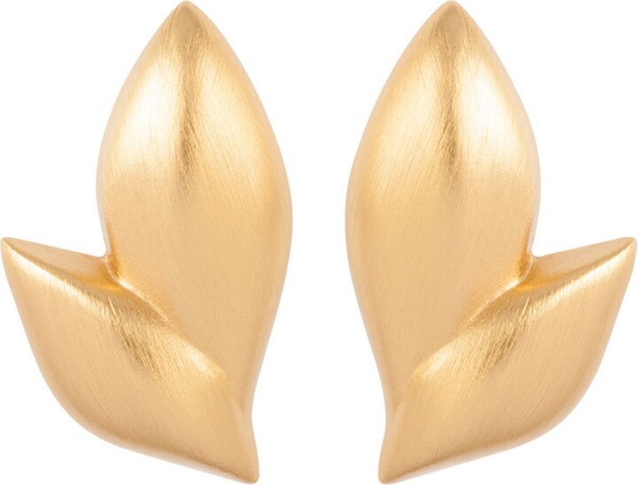 Susan Caplan Vintage 1980s Vintage Monet Leaf Earrings