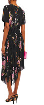 Thumbnail for your product : Preen Line Shae Asymmetric Ruched Floral-print Crepe De Chine Midi Dress