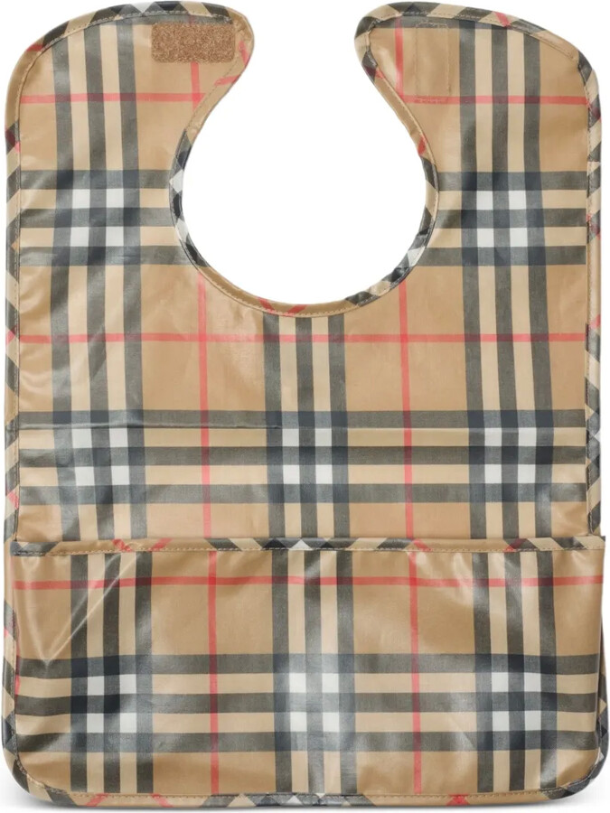 Burberry Children Checked Coated-Cotton Bib