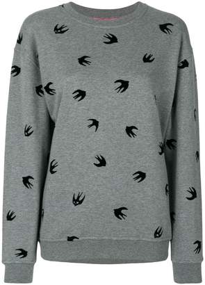 McQ flocked swallow sweatshirt