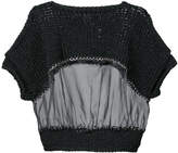 Comme Des Garçons Noir Kei Ninomiya sheer insert half sleeve sweater
