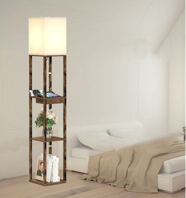Modern Dimmable Solid Wood Standing Lamp