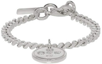 Off-White Off White SSENSE Exclusive Silver Logo Cross Bracelet