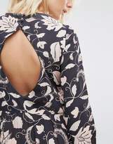 Thumbnail for your product : Gat Rimon Moco Open Back Long Sleeve Flower Print Dress