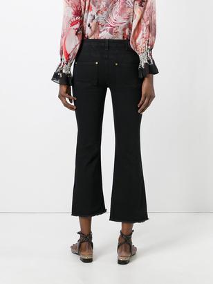 Roberto Cavalli stretch cropped frayed jeans