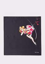 Thumbnail for your product : Paul Smith Men's Black 'Lady' Print Silk Pocket Square