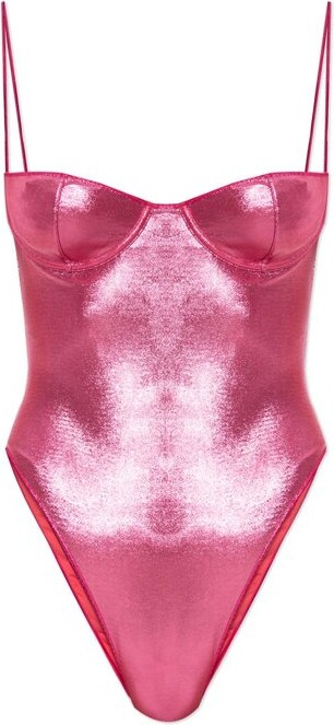 Oseree One-Piece Metallic Finish Swimsuit
