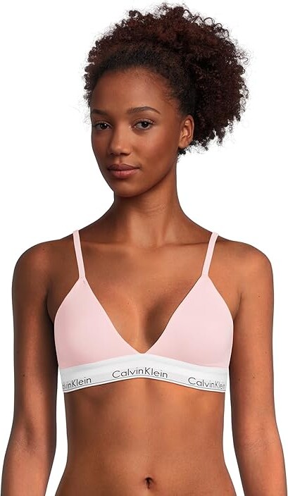 Calvin Klein Underwear Modern Cotton Lightly Lined Triangle Bra Women's Bra Buff Pink : SM (Women's 4-6), Modal/Elastane/Cotton