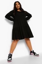 Thumbnail for your product : boohoo Plus Tiered Jersey Smock Dress