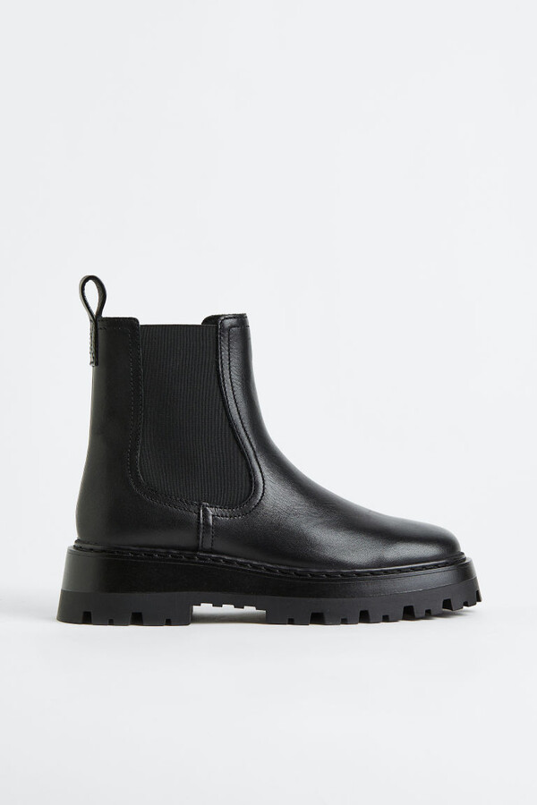 H&M Leather Chelsea Boots ShopStyle