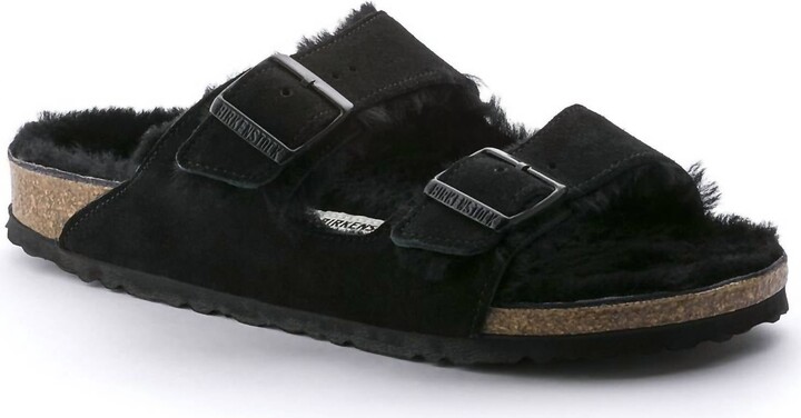Birkenstock Women's Arizona Shearling Sandals In Black