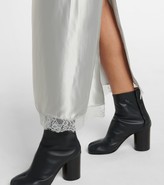 Thumbnail for your product : MM6 MAISON MARGIELA Lace-trimmed satin maxi skirt