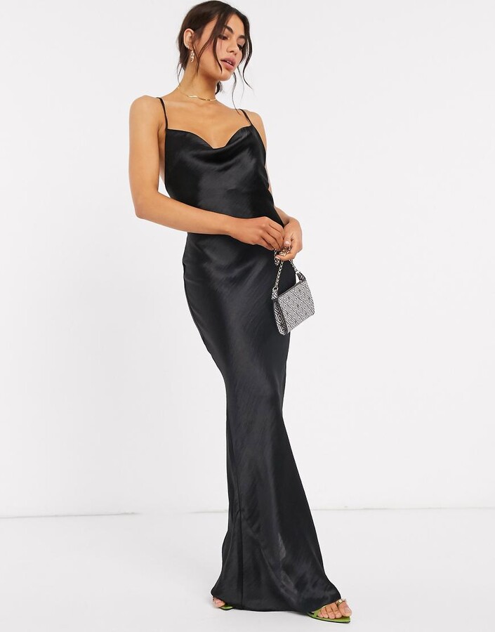 red slip dress satin