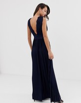 Thumbnail for your product : ASOS DESIGN DESIGN premium lace insert pleated maxi dress
