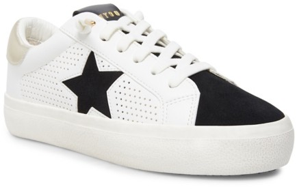 steve madden starling flatform sneakers in white and silver