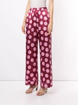 Thumbnail for your product : Dolce & Gabbana Silk Spotted Trousers