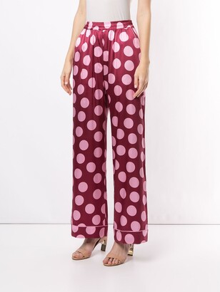 Dolce & Gabbana Silk Spotted Trousers