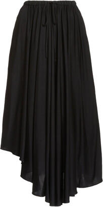 Proenza Schouler White Label Women's Asymmetric Jersey Drawstring Midi Skirt - Black - Moda Operandi