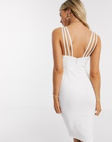 Thumbnail for your product : Vesper strap detail midi dress in cream