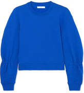 Tibi - Gathered Cotton-jersey Sweatshirt - Bright blue