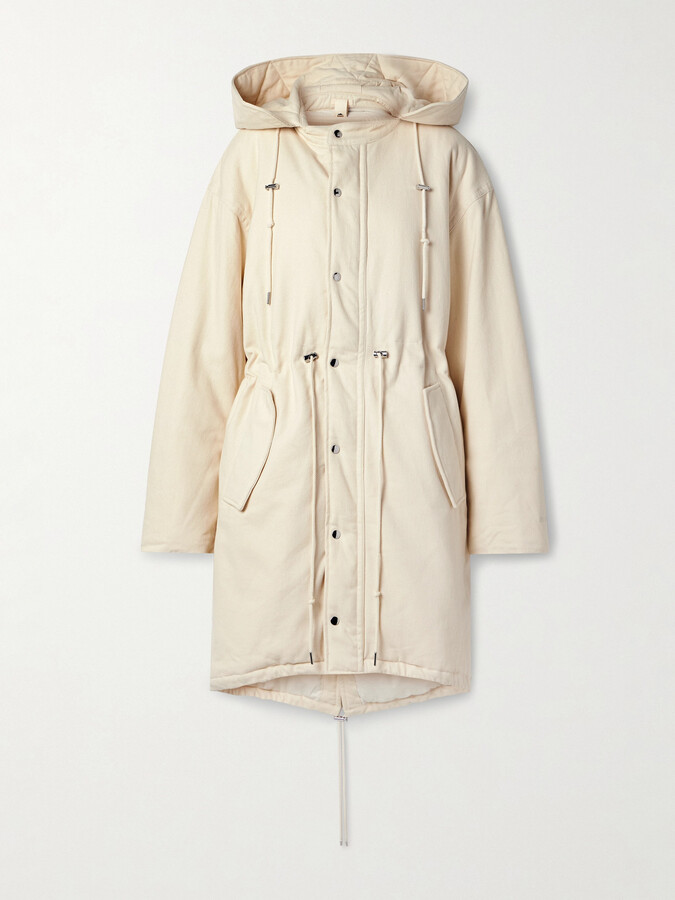 adidas + Wales Bonner Coach Hooded Embroidered Brushed Recycled-twill Coat - Cream