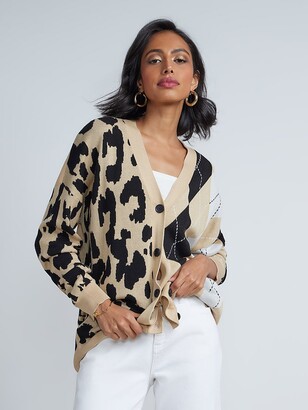 New York & Co. NY&Co Women's Long Sleeve Half & Half Cardigan Frappe Scs -  ShopStyle