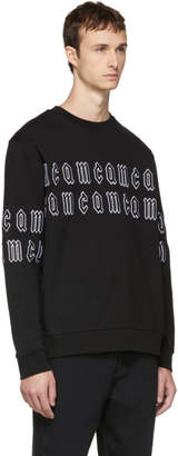 McQ Black Gothic Repeat Logo Clean Sweatshirt