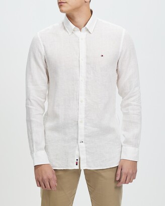 Tommy Hilfiger Men's White Shirts - Premium Linen Shirt - ShopStyle