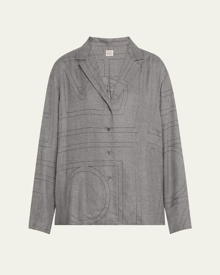 Totême Monogram Flannel Pajama Top