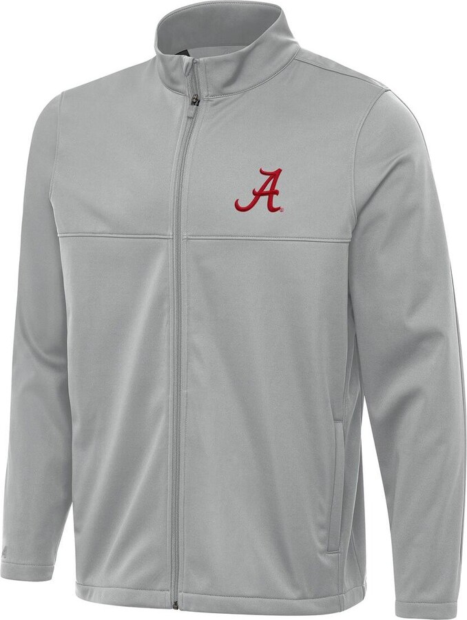 Antigua Men's Gray Alabama Crimson Tide Links 2 Full-Zip Golf Jacket