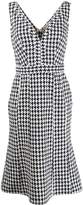 Thumbnail for your product : Alexander McQueen houndstooth deep-V midi dress
