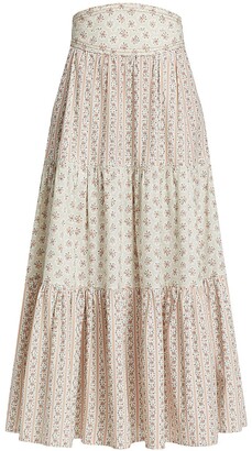 ANNA MASON Tati Tiered Floral Midi-Skirt